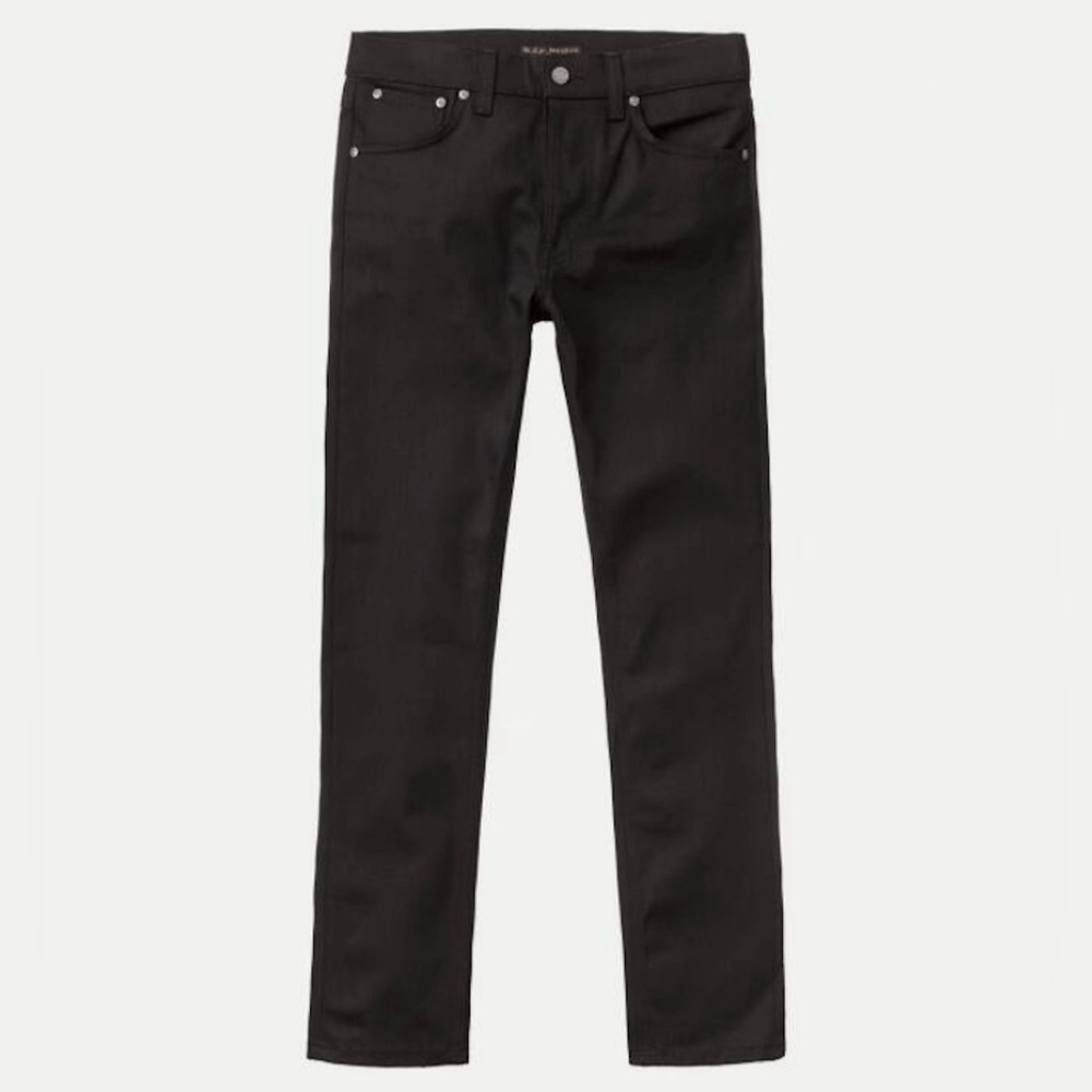 Nudie Jeans LEAN DEAN- Raw Denim Jeans Dry Cold Black 30x32